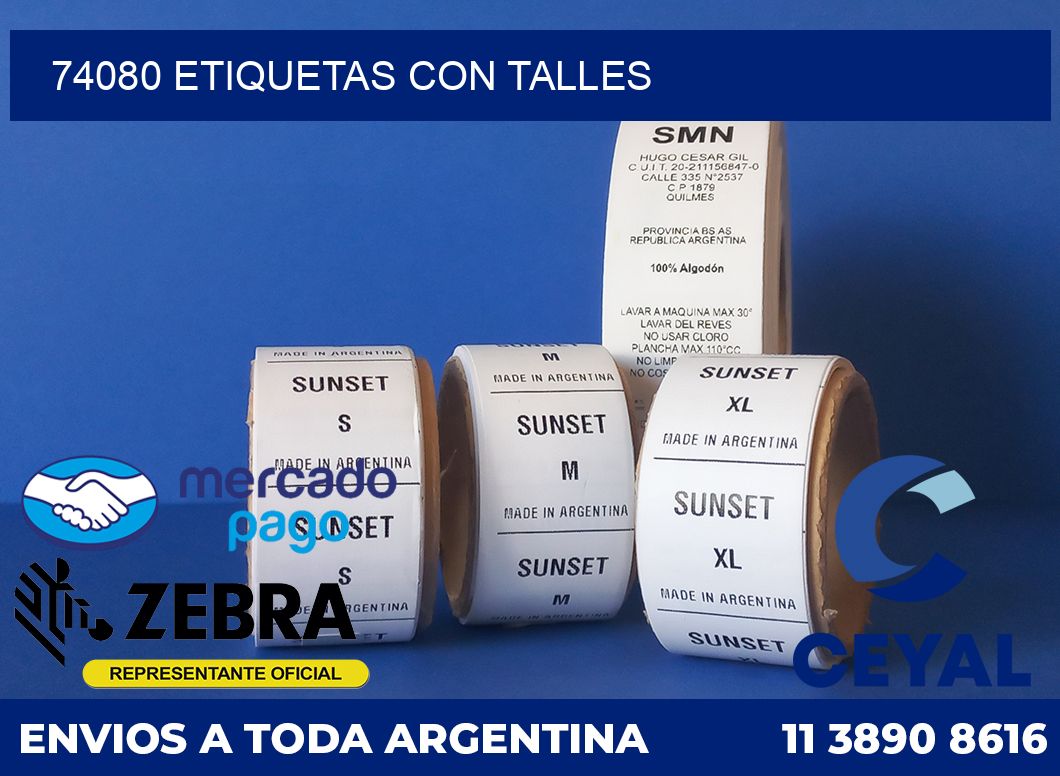 74080 ETIQUETAS CON TALLES