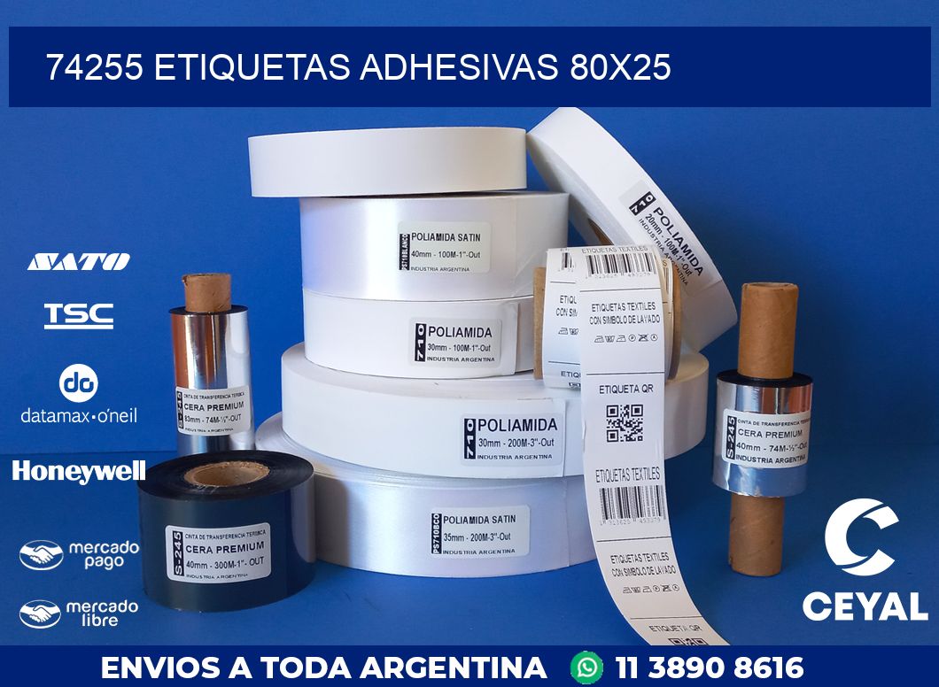74255 ETIQUETAS ADHESIVAS 80X25