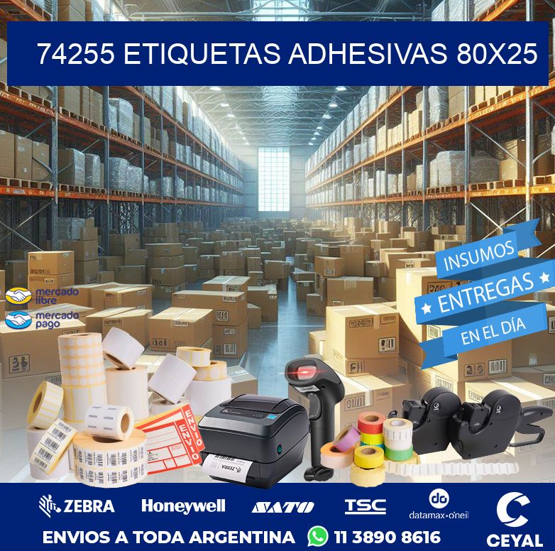 74255 ETIQUETAS ADHESIVAS 80X25