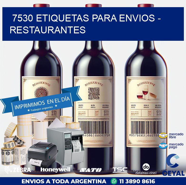 7530 ETIQUETAS PARA ENVIOS - RESTAURANTES