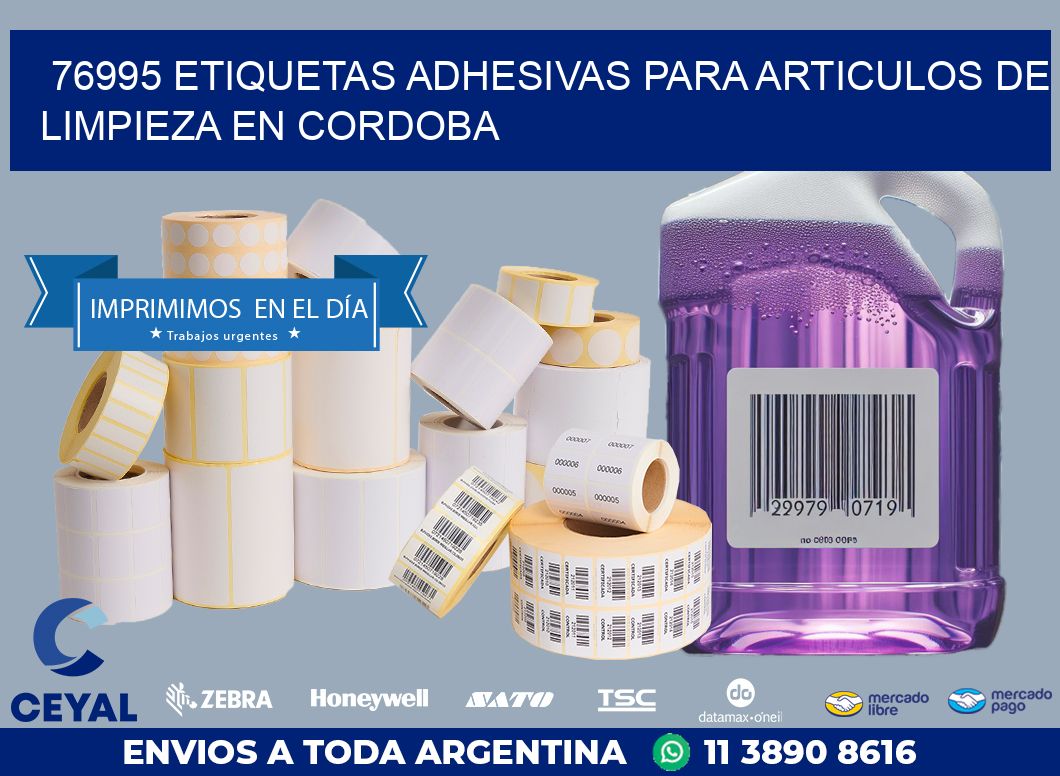 76995 ETIQUETAS ADHESIVAS PARA ARTICULOS DE LIMPIEZA EN CORDOBA
