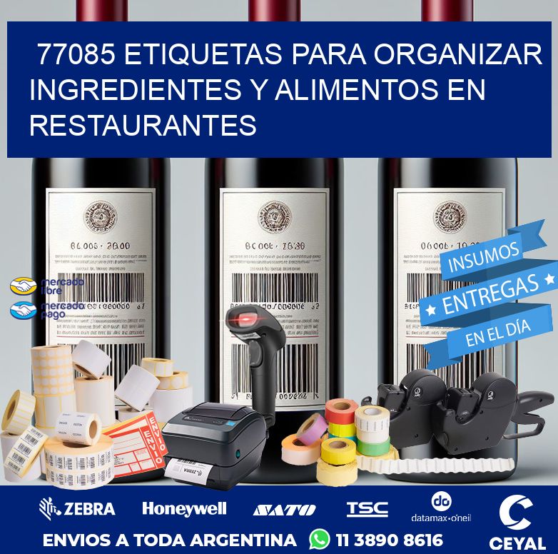 77085 ETIQUETAS PARA ORGANIZAR INGREDIENTES Y ALIMENTOS EN RESTAURANTES