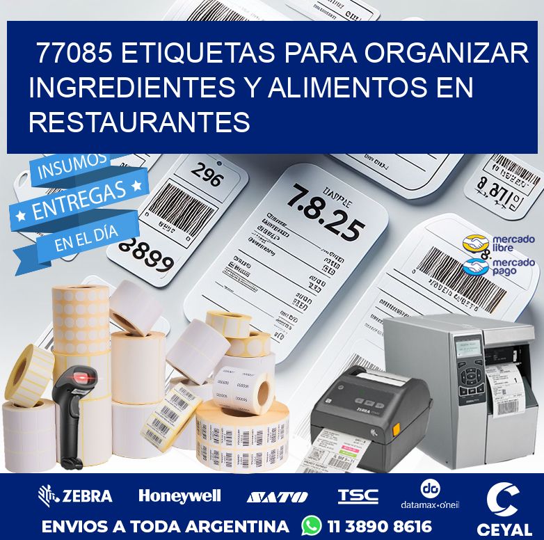 77085 ETIQUETAS PARA ORGANIZAR INGREDIENTES Y ALIMENTOS EN RESTAURANTES