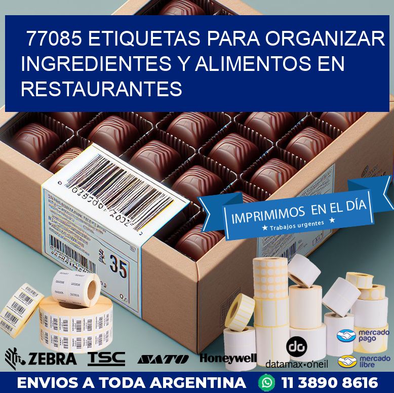 77085 ETIQUETAS PARA ORGANIZAR INGREDIENTES Y ALIMENTOS EN RESTAURANTES