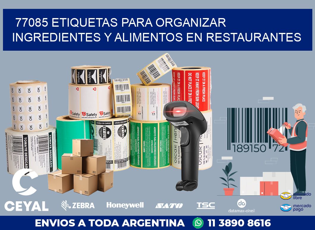 77085 ETIQUETAS PARA ORGANIZAR INGREDIENTES Y ALIMENTOS EN RESTAURANTES