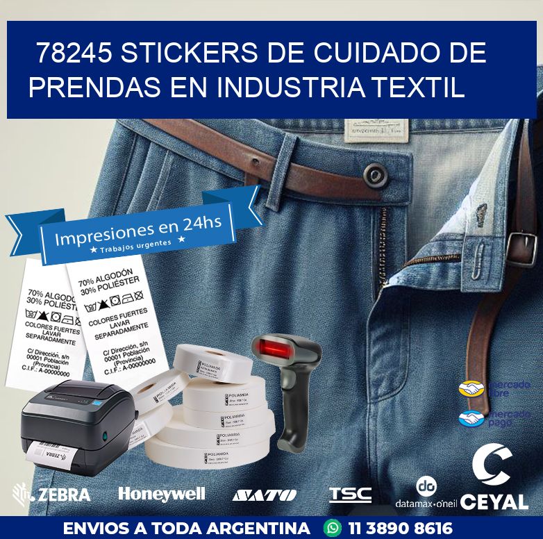 78245 STICKERS DE CUIDADO DE PRENDAS EN INDUSTRIA TEXTIL