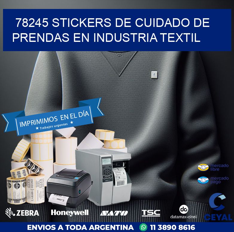 78245 STICKERS DE CUIDADO DE PRENDAS EN INDUSTRIA TEXTIL