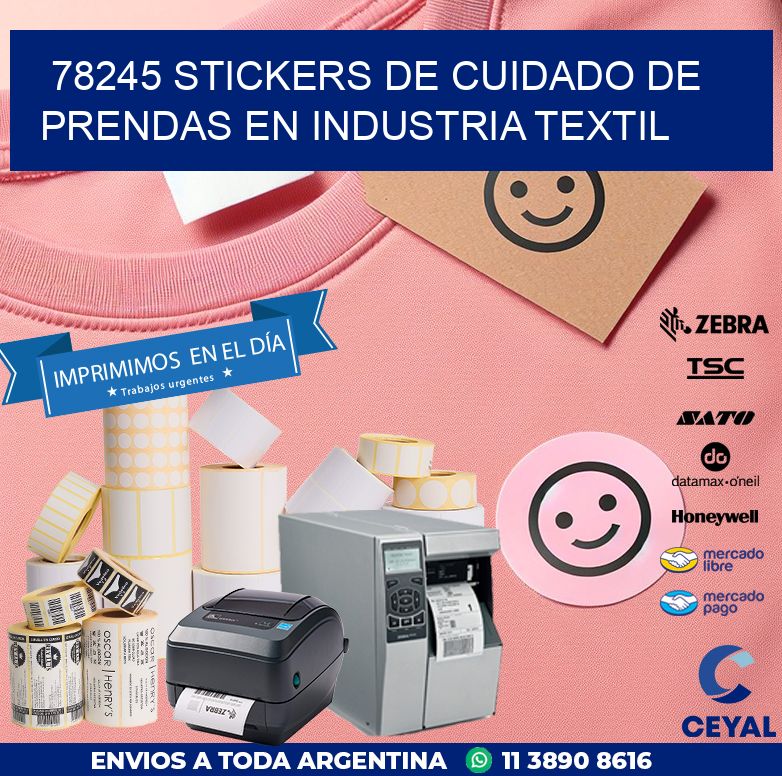78245 STICKERS DE CUIDADO DE PRENDAS EN INDUSTRIA TEXTIL