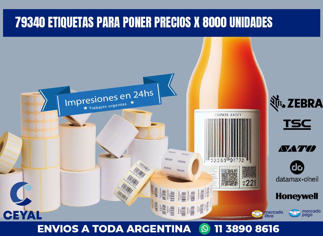 79340 ETIQUETAS PARA PONER PRECIOS X 8000 UNIDADES