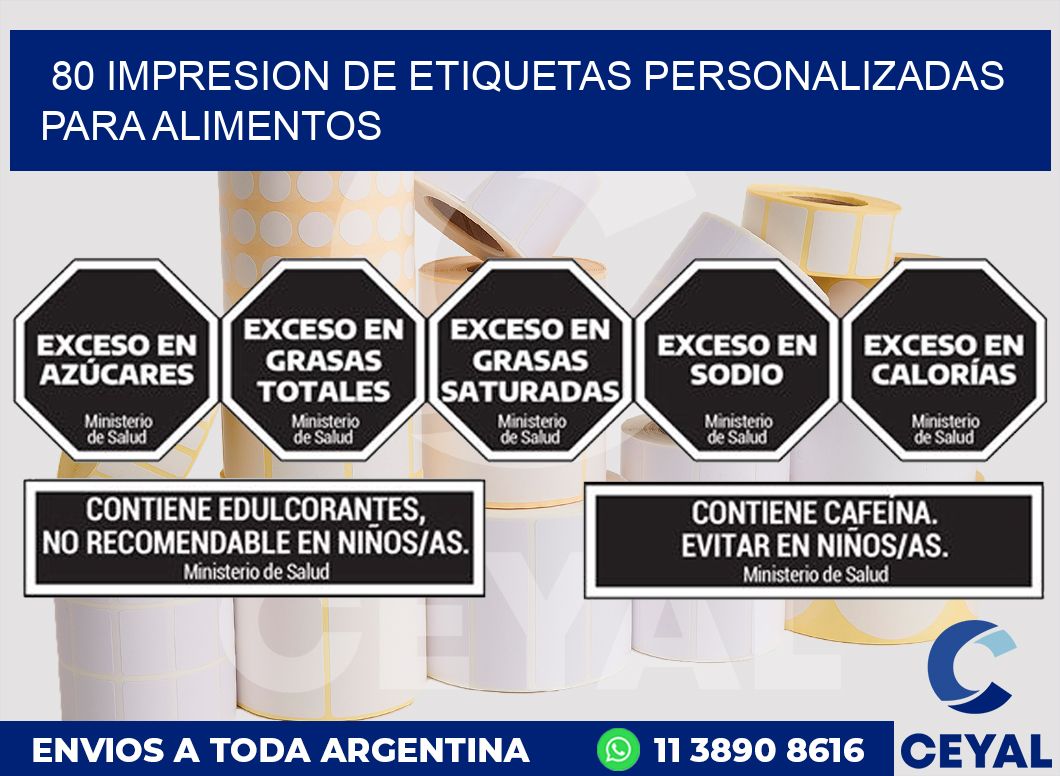 80 IMPRESION DE ETIQUETAS PERSONALIZADAS PARA ALIMENTOS