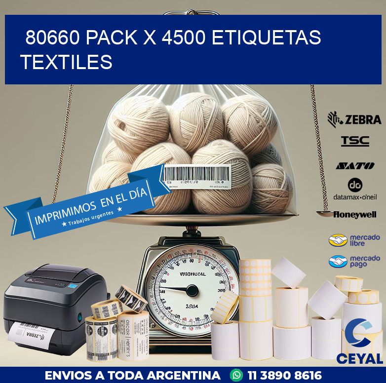 80660 PACK X 4500 ETIQUETAS TEXTILES