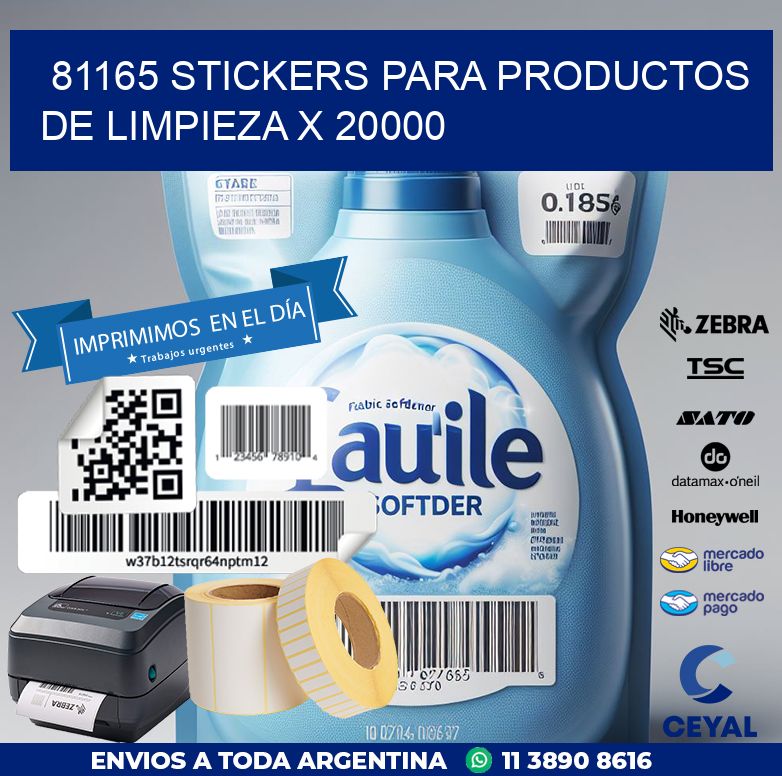 81165 STICKERS PARA PRODUCTOS DE LIMPIEZA X 20000