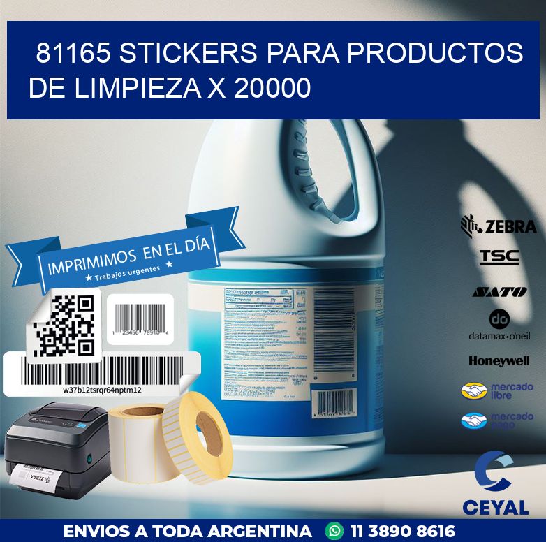 81165 STICKERS PARA PRODUCTOS DE LIMPIEZA X 20000