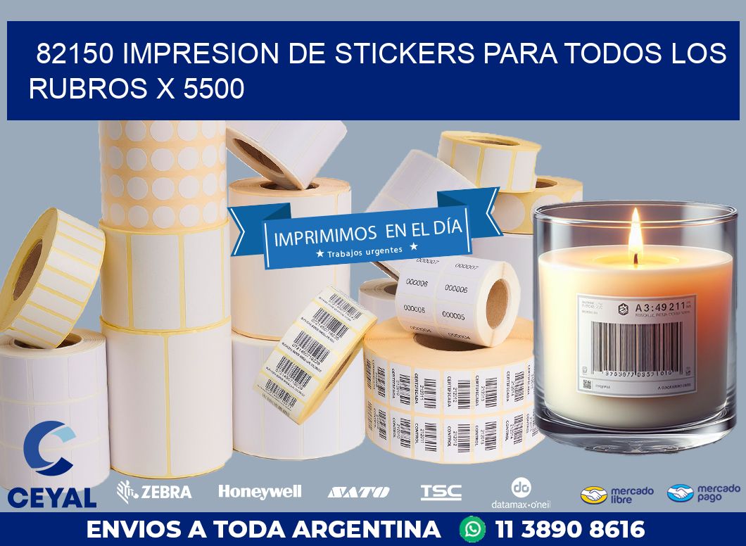 82150 IMPRESION DE STICKERS PARA TODOS LOS RUBROS X 5500