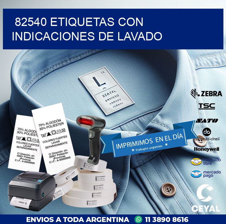 82540 ETIQUETAS CON INDICACIONES DE LAVADO