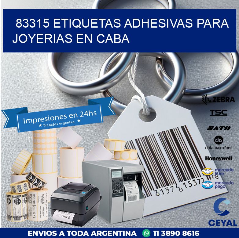 83315 ETIQUETAS ADHESIVAS PARA JOYERIAS EN CABA