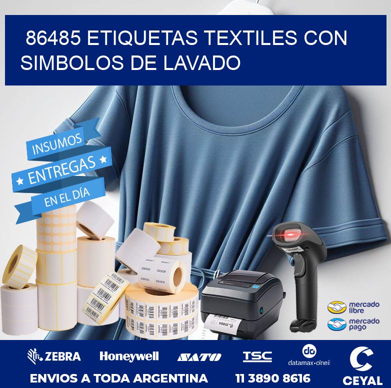 86485 ETIQUETAS TEXTILES CON SIMBOLOS DE LAVADO