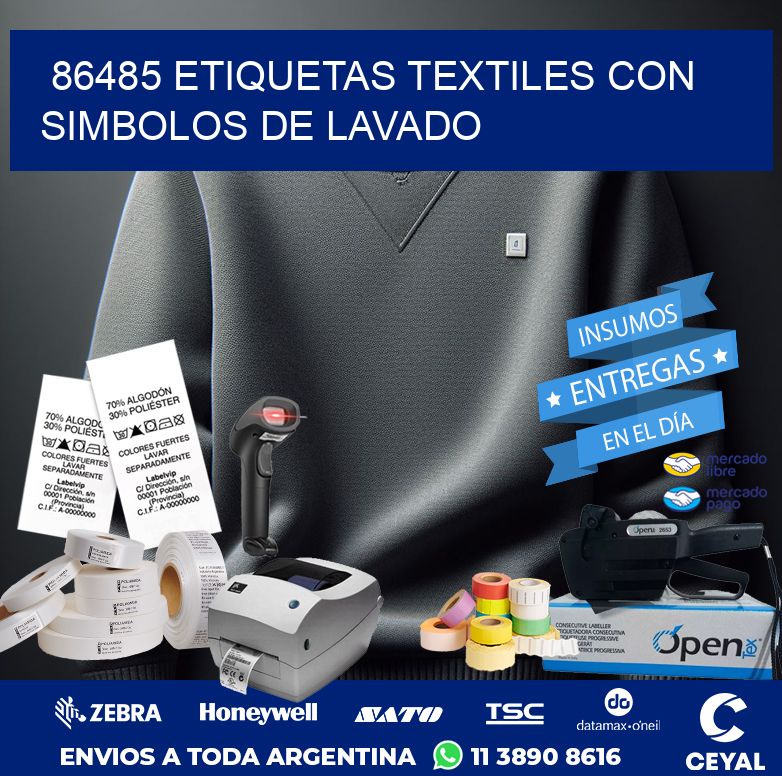 86485 ETIQUETAS TEXTILES CON SIMBOLOS DE LAVADO