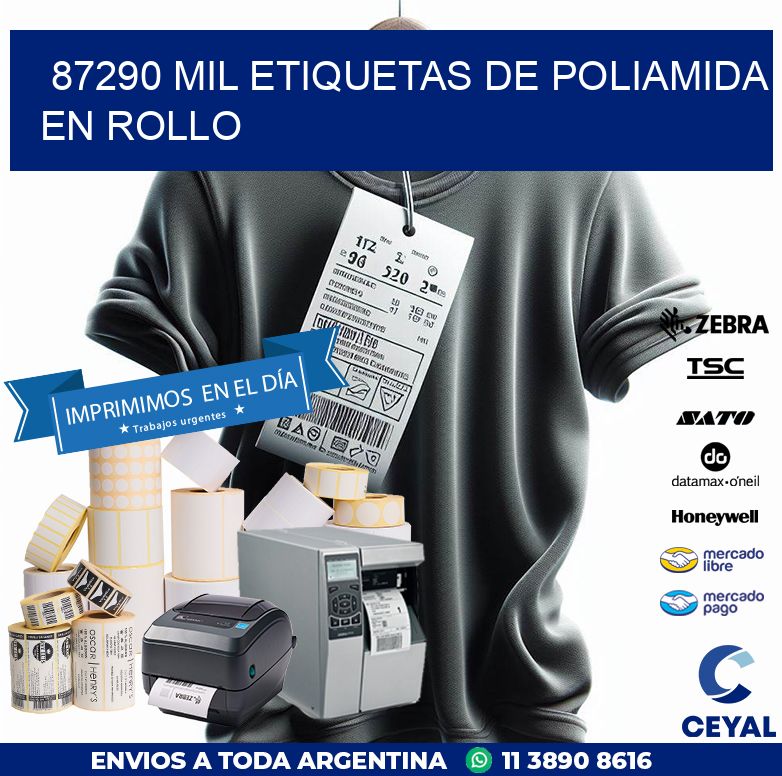 87290 MIL ETIQUETAS DE POLIAMIDA EN ROLLO