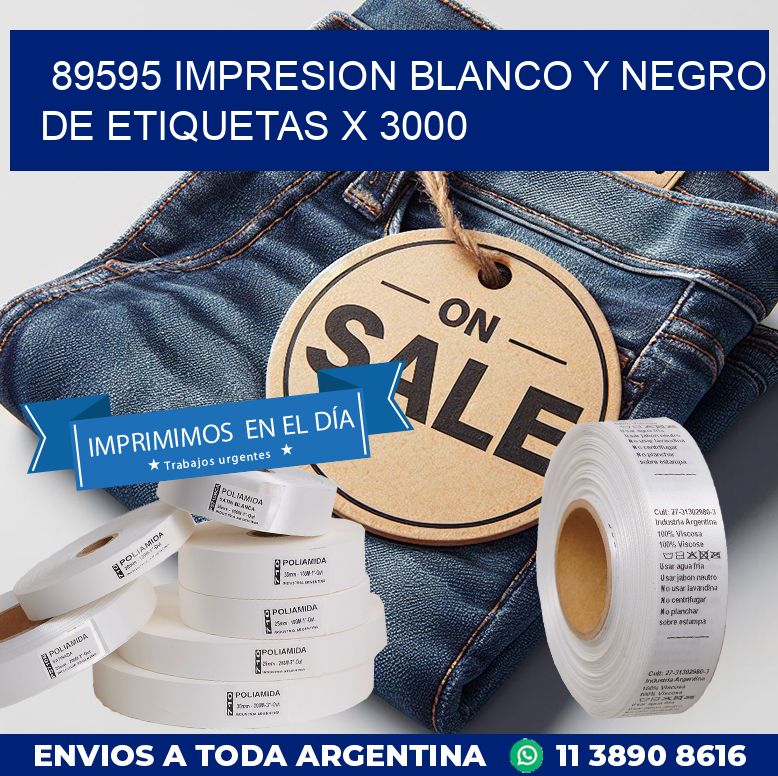 89595 IMPRESION BLANCO Y NEGRO DE ETIQUETAS X 3000