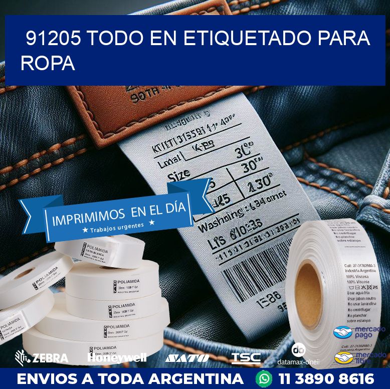 91205 TODO EN ETIQUETADO PARA ROPA
