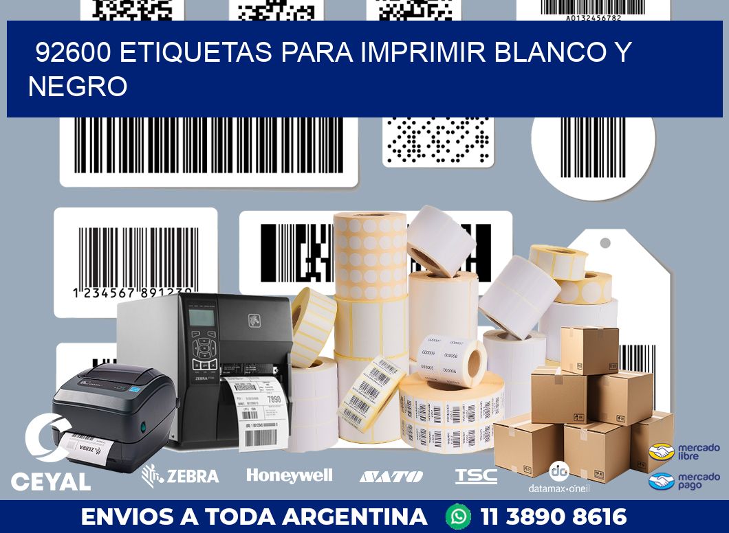 92600 ETIQUETAS PARA IMPRIMIR BLANCO Y NEGRO