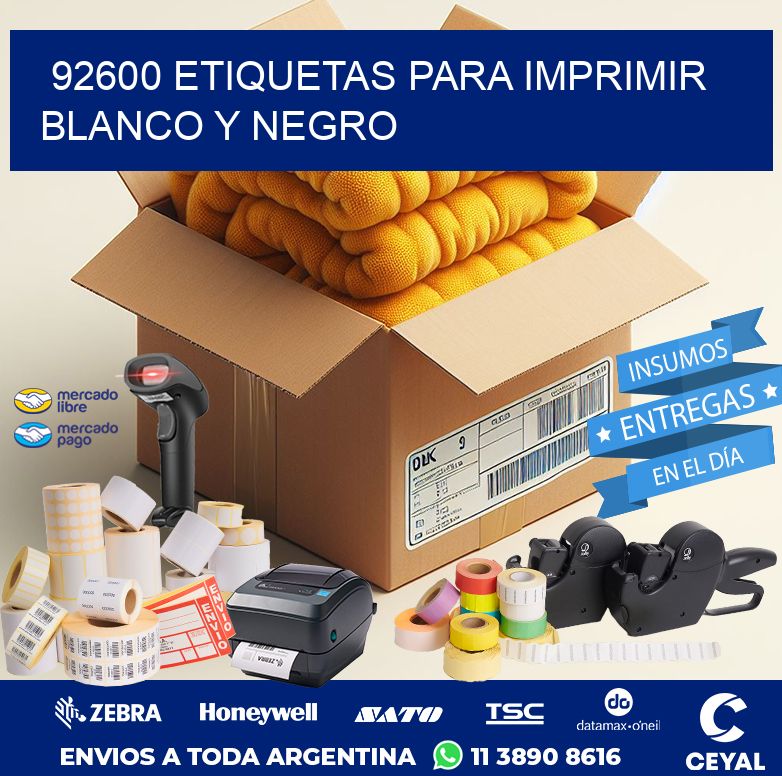 92600 ETIQUETAS PARA IMPRIMIR BLANCO Y NEGRO