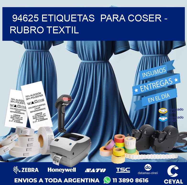 94625 ETIQUETAS  PARA COSER – RUBRO TEXTIL