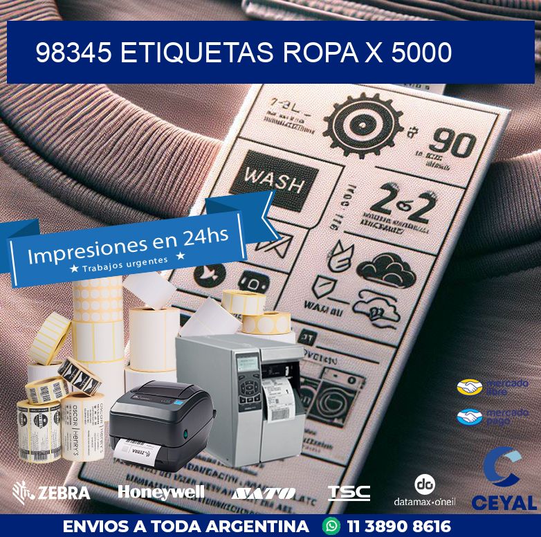 98345 ETIQUETAS ROPA X 5000