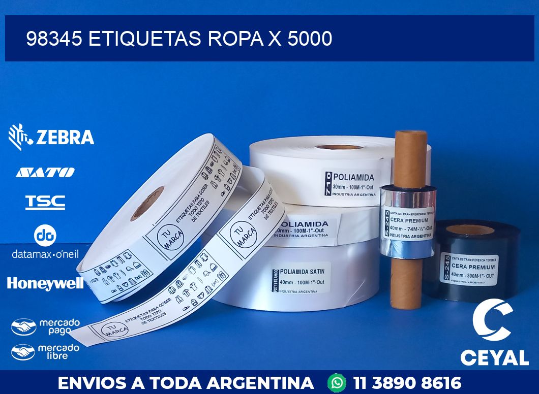 98345 ETIQUETAS ROPA X 5000
