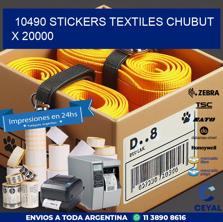 10490 STICKERS TEXTILES CHUBUT X 20000