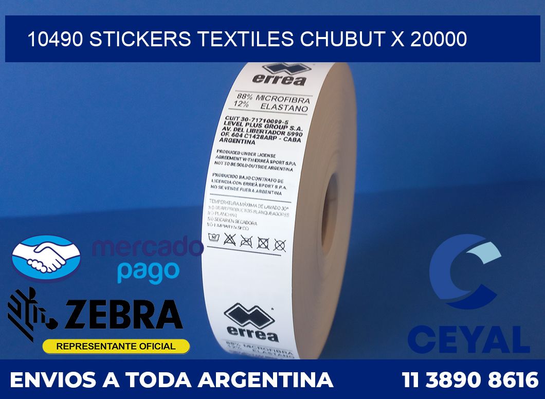 10490 STICKERS TEXTILES CHUBUT X 20000