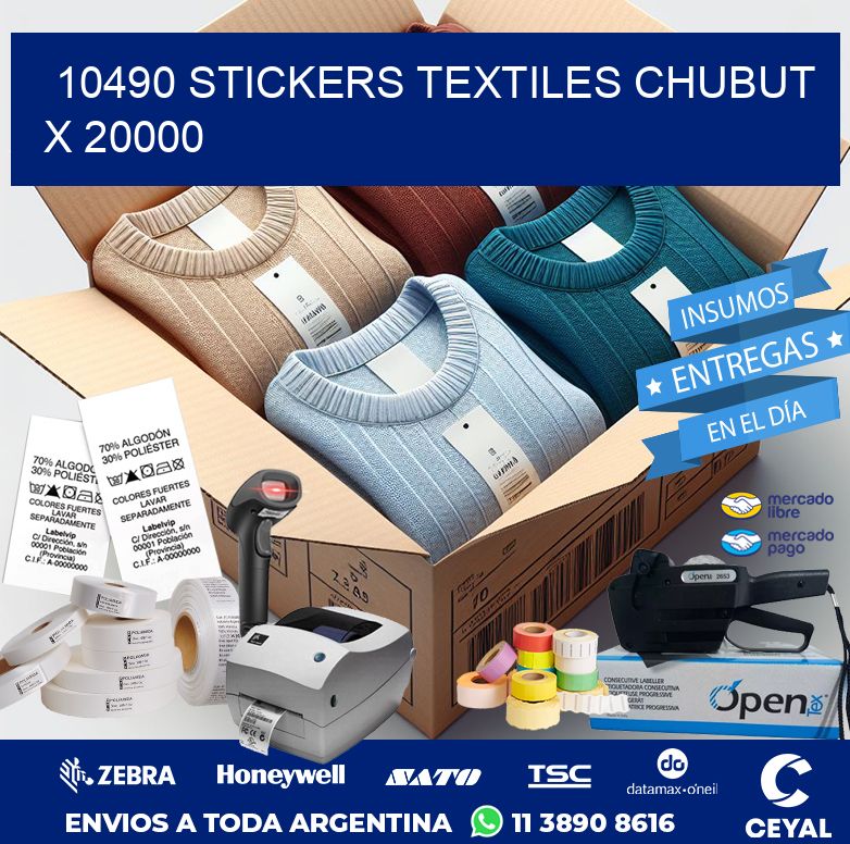 10490 STICKERS TEXTILES CHUBUT X 20000