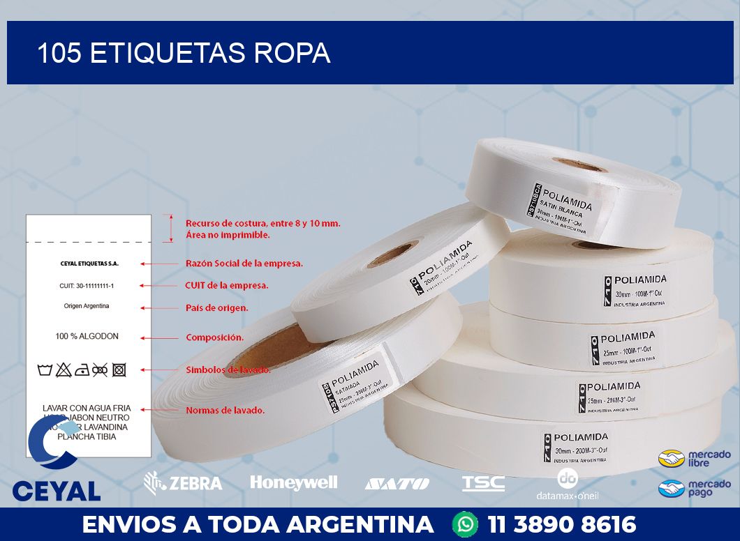 105 ETIQUETAS ROPA