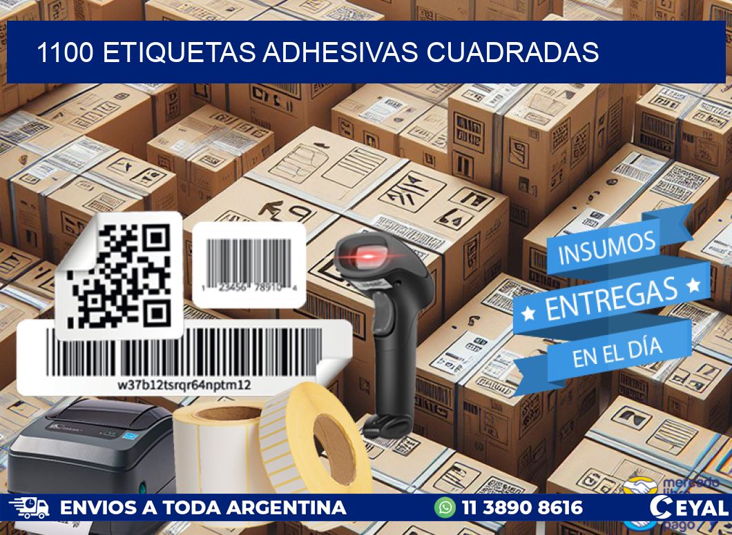 1100 ETIQUETAS ADHESIVAS CUADRADAS