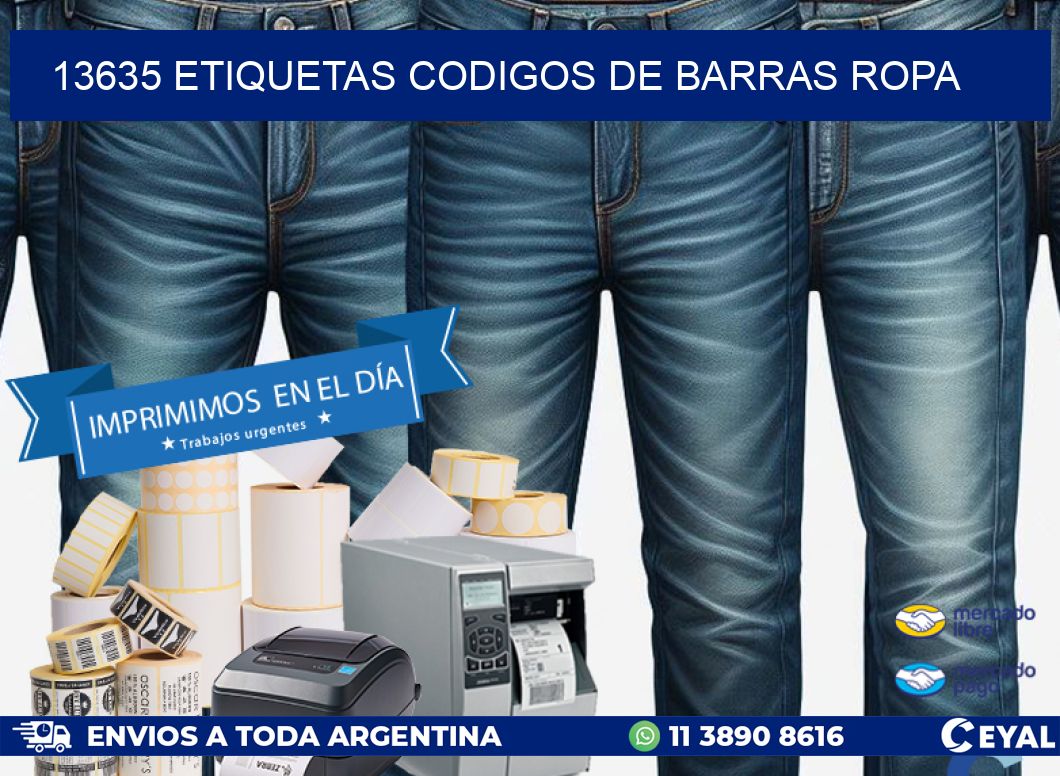 13635 ETIQUETAS CODIGOS DE BARRAS ROPA