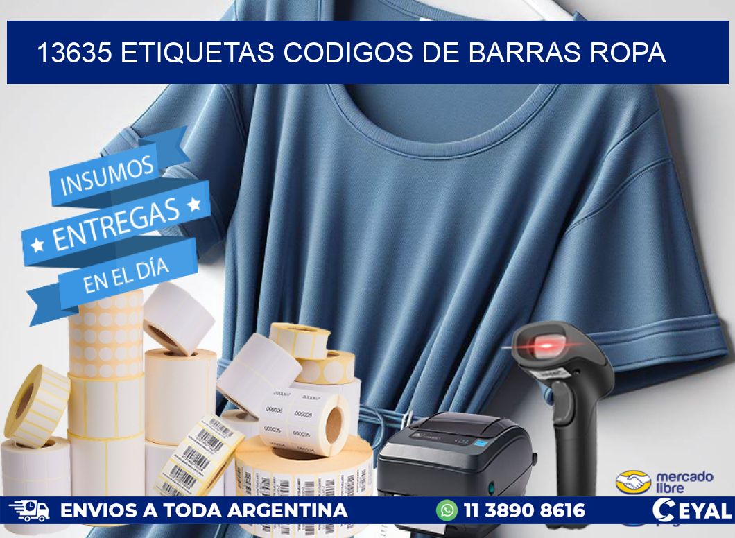 13635 ETIQUETAS CODIGOS DE BARRAS ROPA