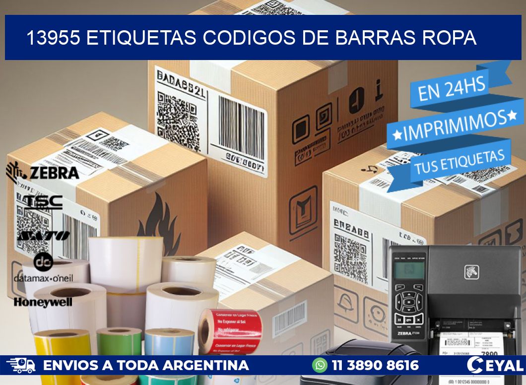 13955 ETIQUETAS CODIGOS DE BARRAS ROPA