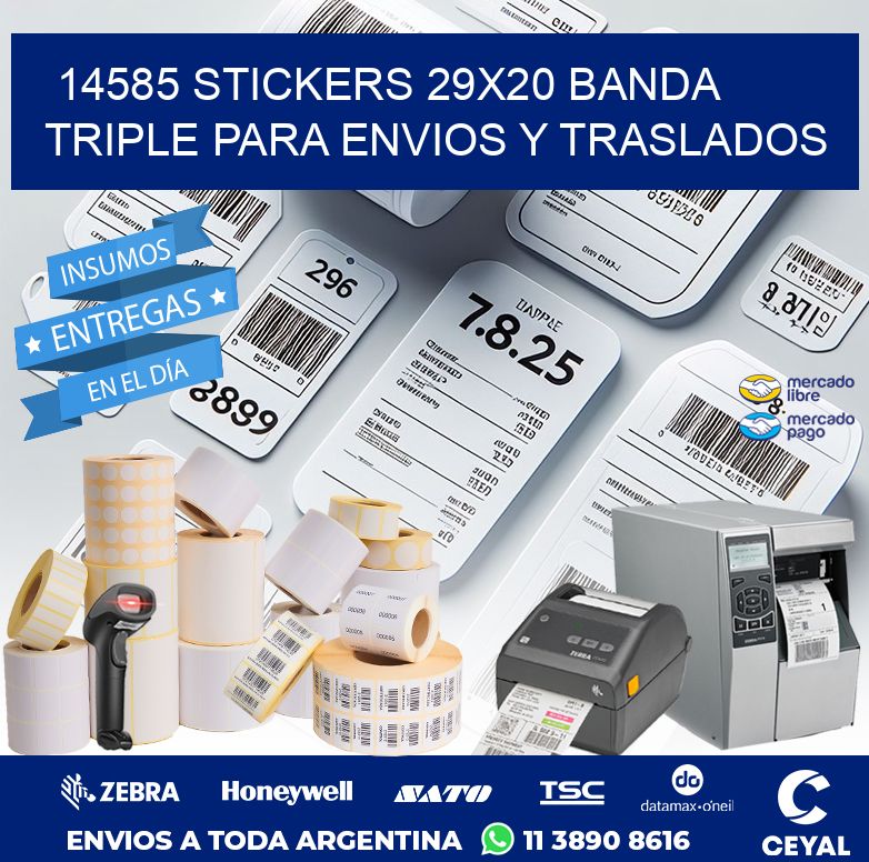 14585 STICKERS 29X20 BANDA TRIPLE PARA ENVIOS Y TRASLADOS