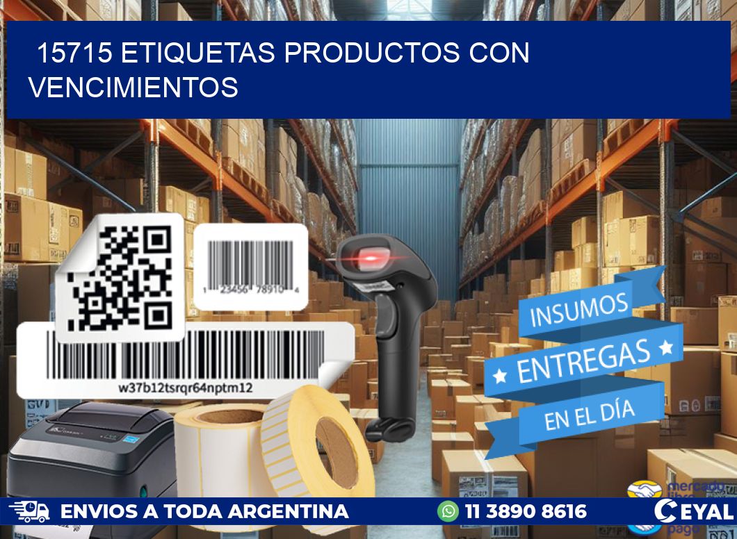 15715 etiquetas productos con vencimientos