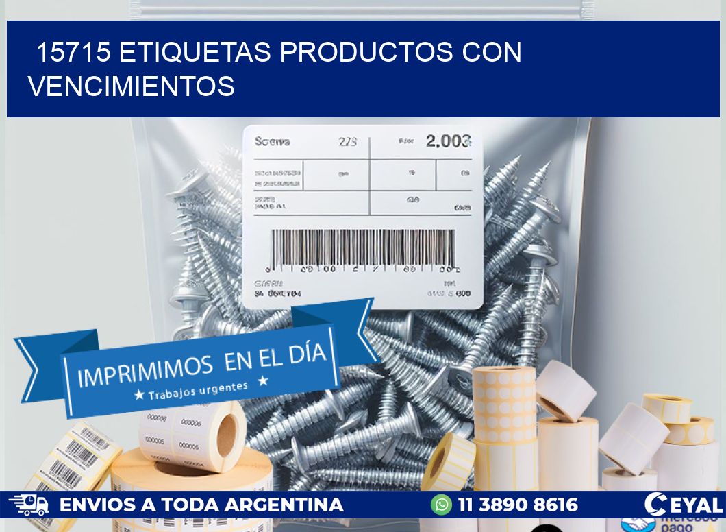 15715 etiquetas productos con vencimientos