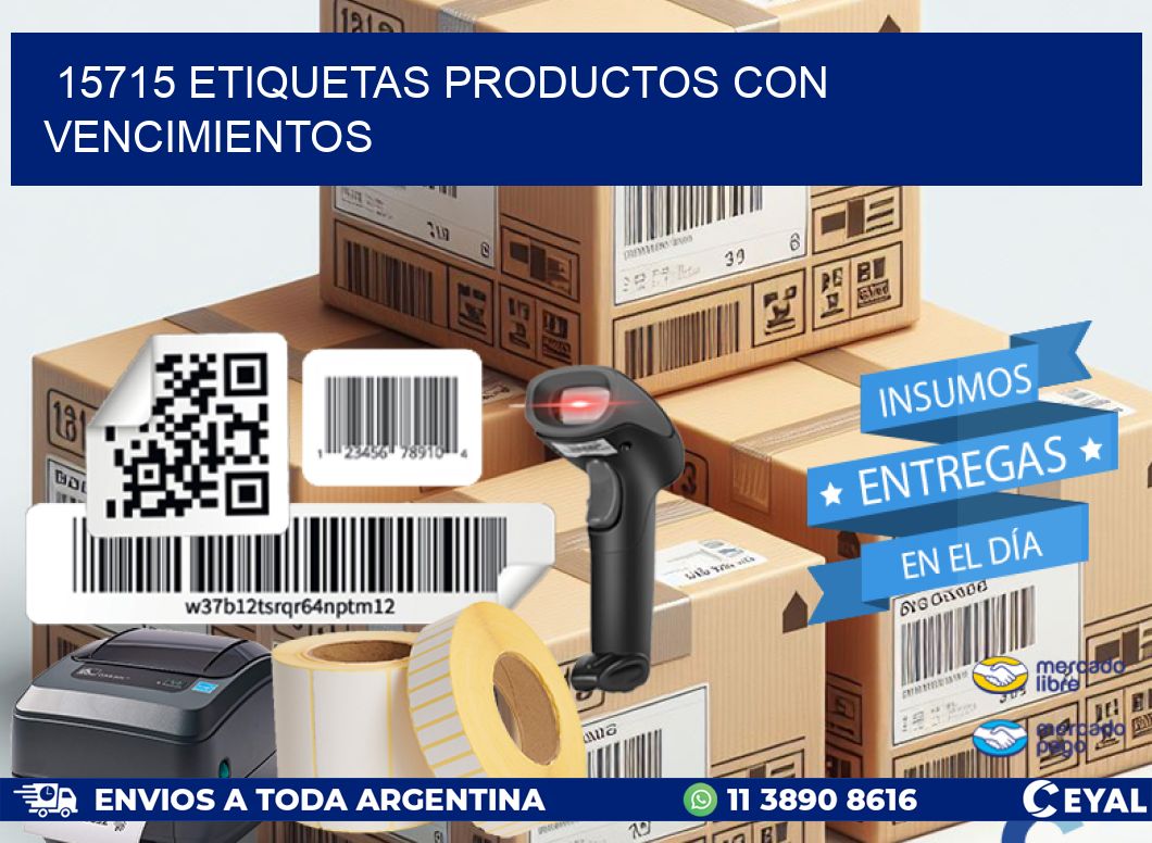 15715 etiquetas productos con vencimientos