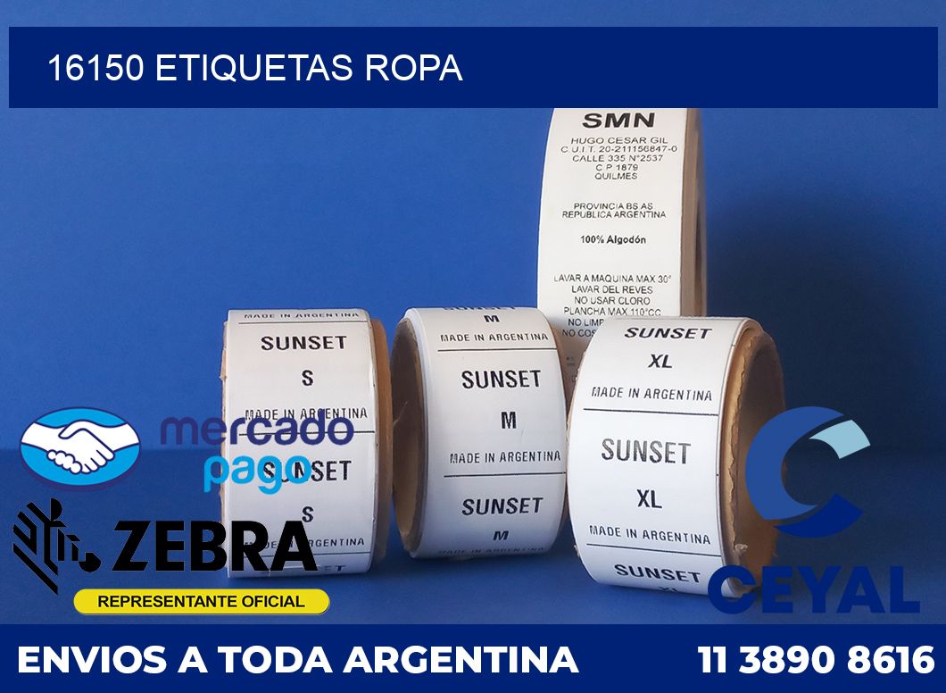 16150 ETIQUETAS ROPA