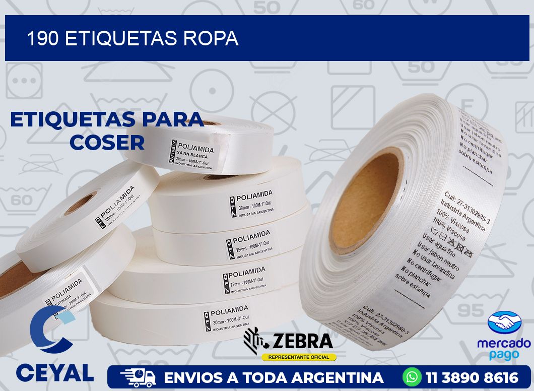 190 ETIQUETAS ROPA