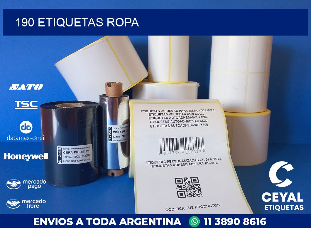 190 ETIQUETAS ROPA