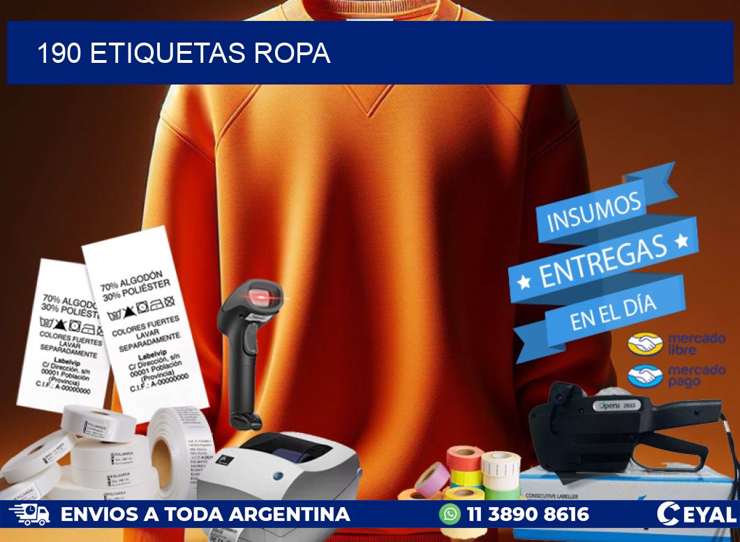 190 ETIQUETAS ROPA