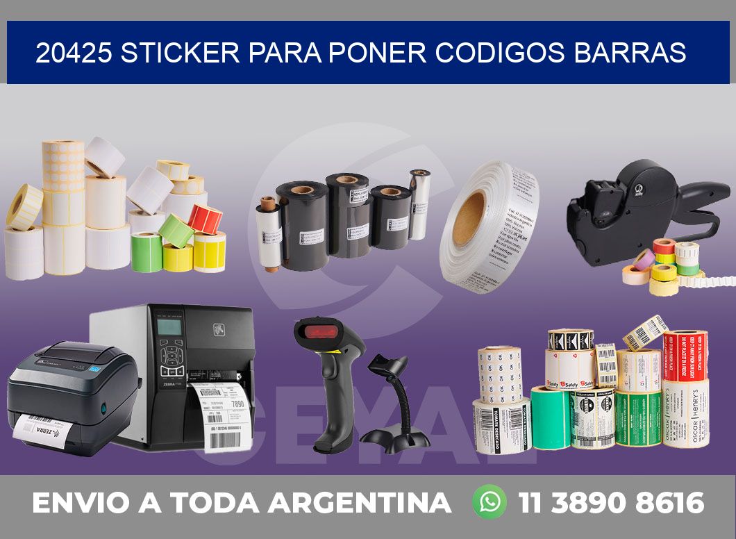 20425 STICKER PARA PONER CODIGOS BARRAS