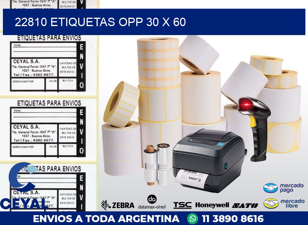 22810 ETIQUETAS OPP 30 X 60