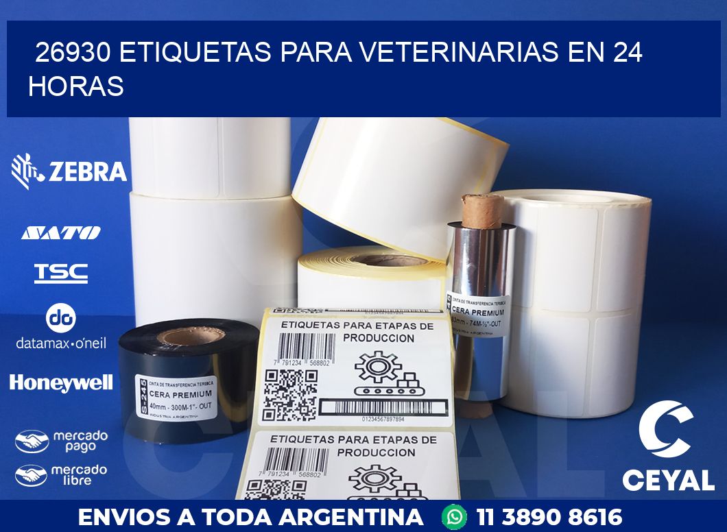 26930 ETIQUETAS PARA VETERINARIAS EN 24 HORAS