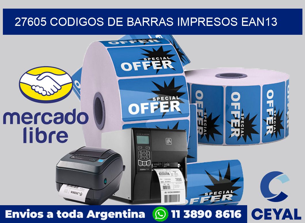 27605 codigos de barras impresos ean13